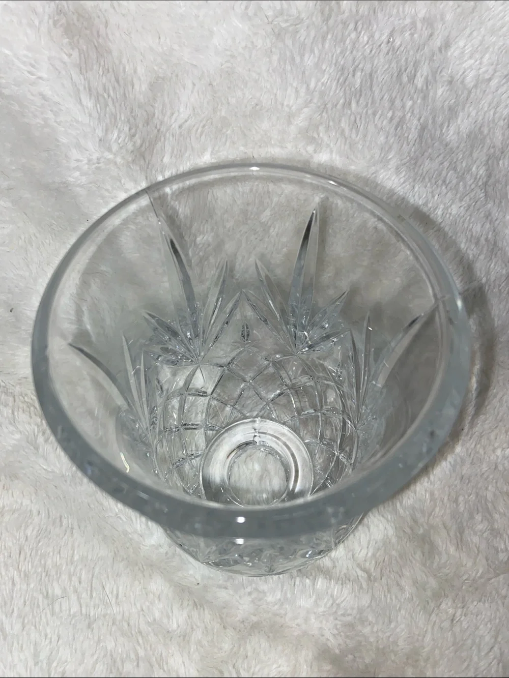 Cut Crystal Vase - Clear Glass Decorative Vase - Picture 2 of 5
